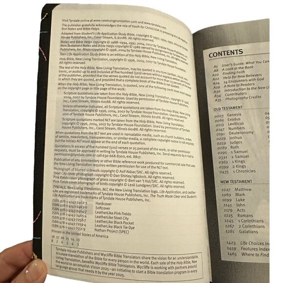 NLT Teen Life Application Bible ~ Black Tie Dye ~ 21cm x 13.7cm - Picture 4 of 10